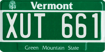 VT license plate XUT661