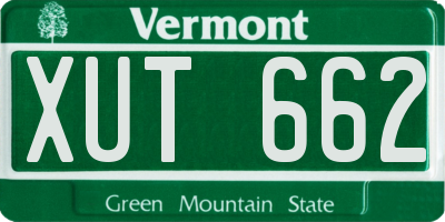 VT license plate XUT662