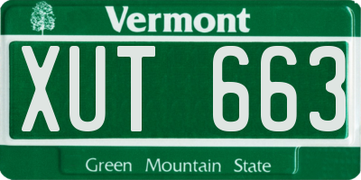 VT license plate XUT663