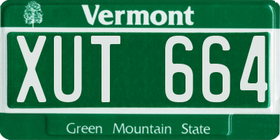 VT license plate XUT664