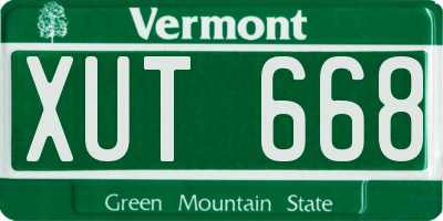 VT license plate XUT668