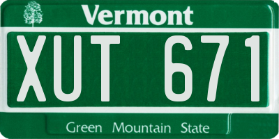 VT license plate XUT671