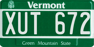 VT license plate XUT672