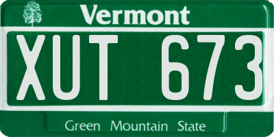 VT license plate XUT673