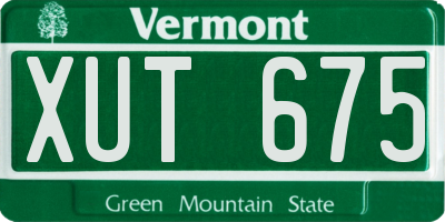 VT license plate XUT675