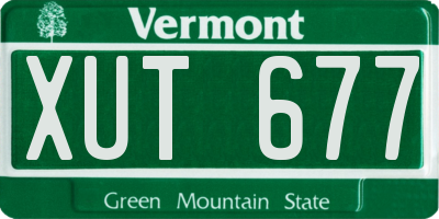 VT license plate XUT677