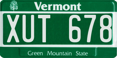 VT license plate XUT678