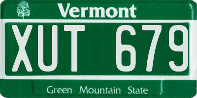 VT license plate XUT679