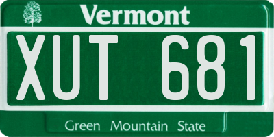 VT license plate XUT681