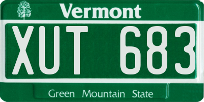 VT license plate XUT683