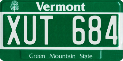 VT license plate XUT684