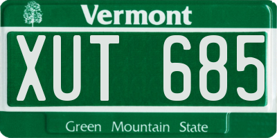 VT license plate XUT685