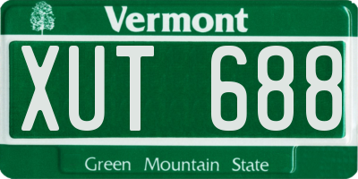 VT license plate XUT688
