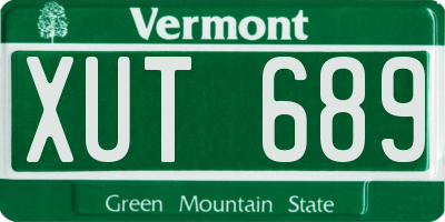 VT license plate XUT689