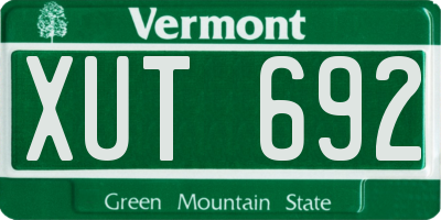 VT license plate XUT692