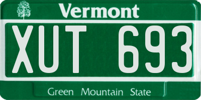 VT license plate XUT693