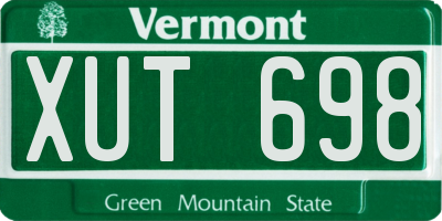 VT license plate XUT698