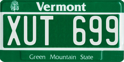 VT license plate XUT699