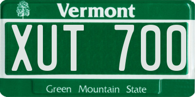 VT license plate XUT700