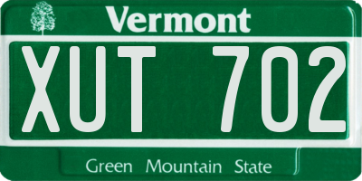 VT license plate XUT702