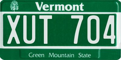 VT license plate XUT704