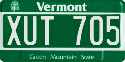VT license plate XUT705