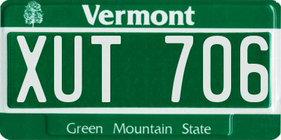 VT license plate XUT706