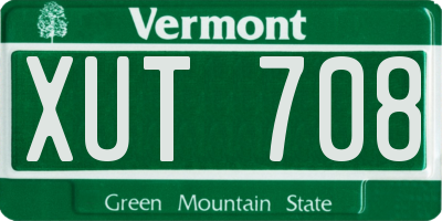VT license plate XUT708