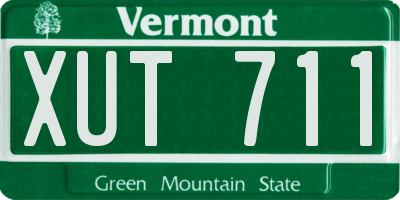 VT license plate XUT711