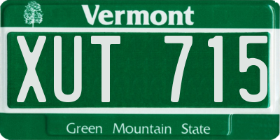VT license plate XUT715