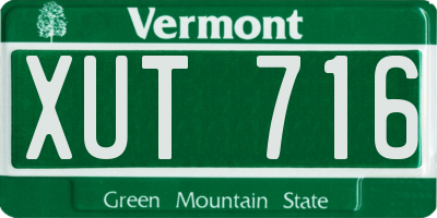VT license plate XUT716
