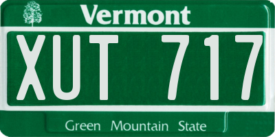 VT license plate XUT717