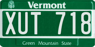 VT license plate XUT718