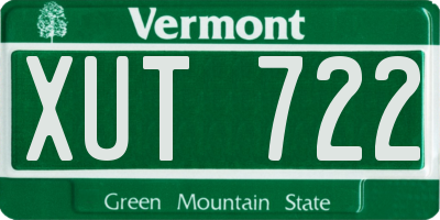 VT license plate XUT722