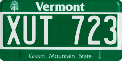 VT license plate XUT723
