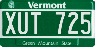 VT license plate XUT725