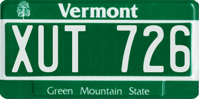 VT license plate XUT726