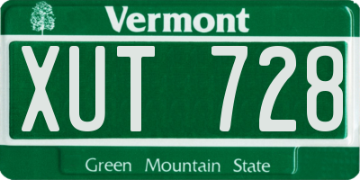 VT license plate XUT728