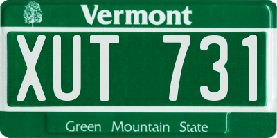 VT license plate XUT731