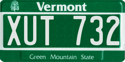 VT license plate XUT732