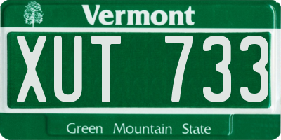 VT license plate XUT733