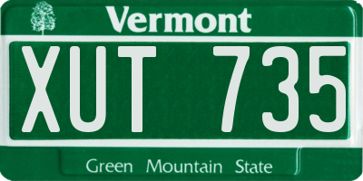 VT license plate XUT735