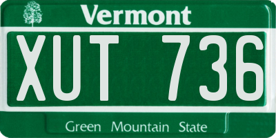VT license plate XUT736