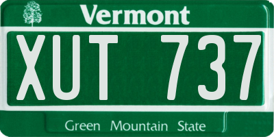 VT license plate XUT737