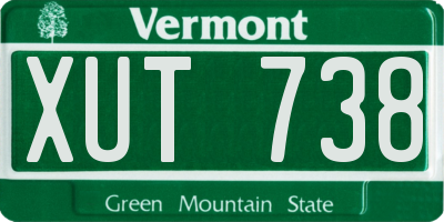 VT license plate XUT738