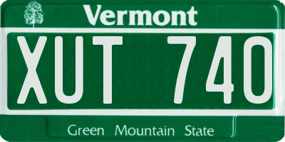 VT license plate XUT740