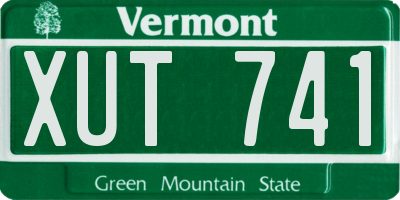 VT license plate XUT741