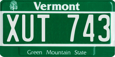 VT license plate XUT743