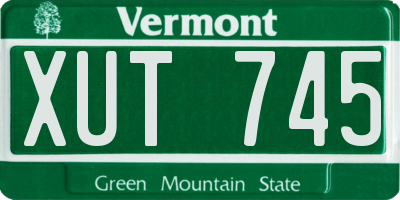 VT license plate XUT745