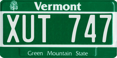 VT license plate XUT747